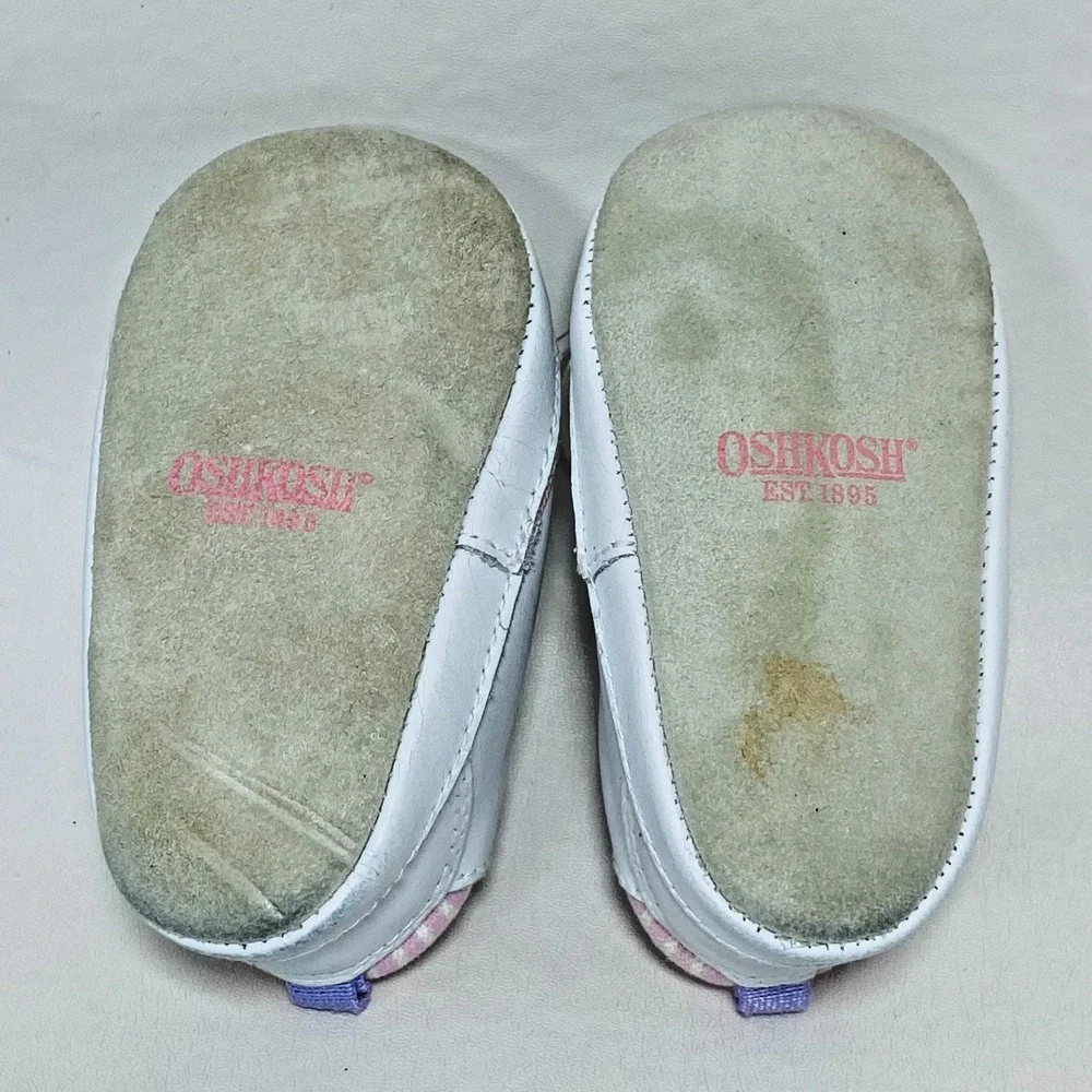 VTG Oshkosh B'gosh Baby Butterfly Crib Shoes Sz 0 Girls Sneakers Newborn 80s 90s